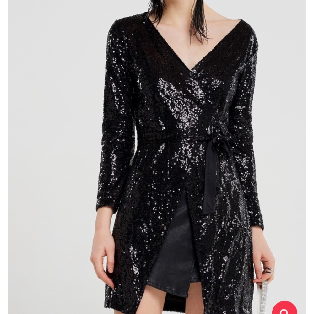 Sequin wrap minidress